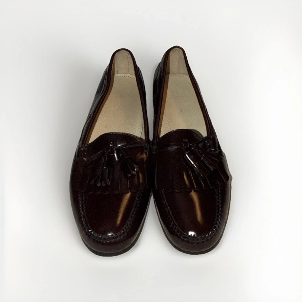 Cole Haan Men's Kiltie Tassel Pinch Toe Loafer Shoes Size 13 D Dark Burgundy